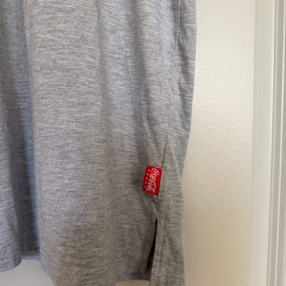 Vintage Coca-Cola Embroidered Heather Gray Tee Plus Size 14W/16W - Picture 3 of 5